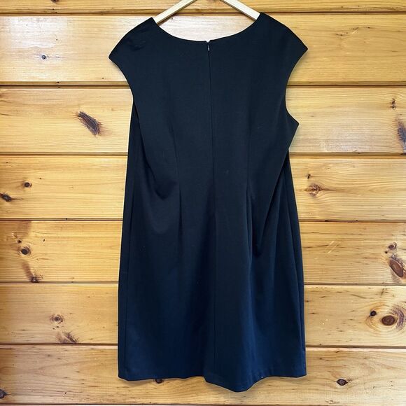 Connected Apparel Stretch Sheath Black/White Chevron Panel Dress 22W V-Neck - Picture 4 of 4